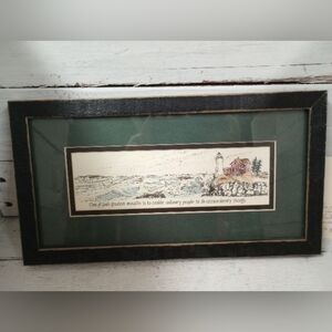 MPRESSIONS Lighthouse Framed Embossed Watercolor Beacon of Light, God's Miracles